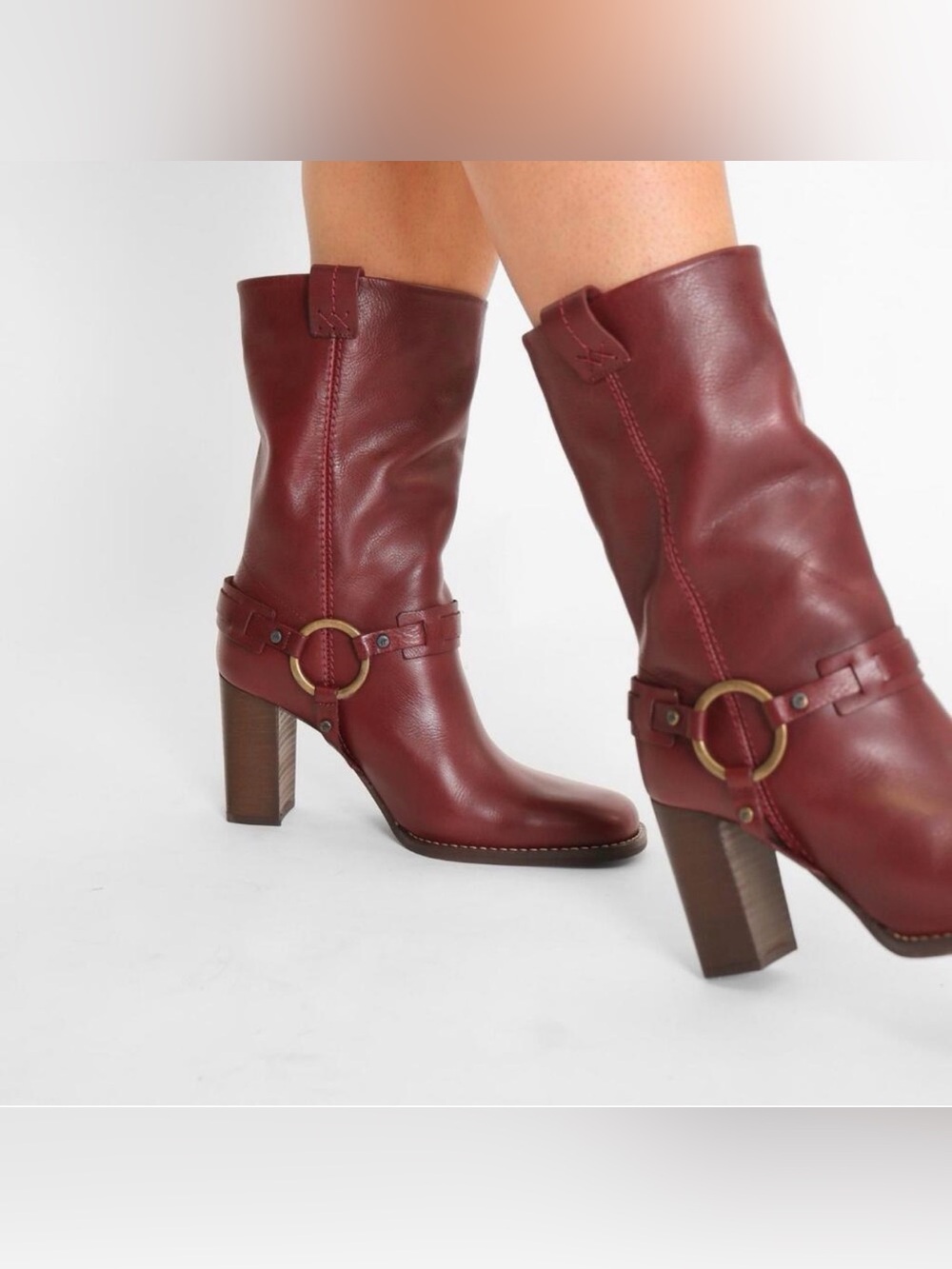Free People Hayden Harness Boot Cabernet Leather - Picture 4 of 4